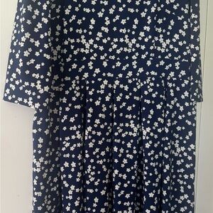Navy Blue Floral Dress